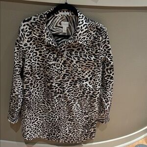 Chico's Leopard Print tunic- Black and cream.